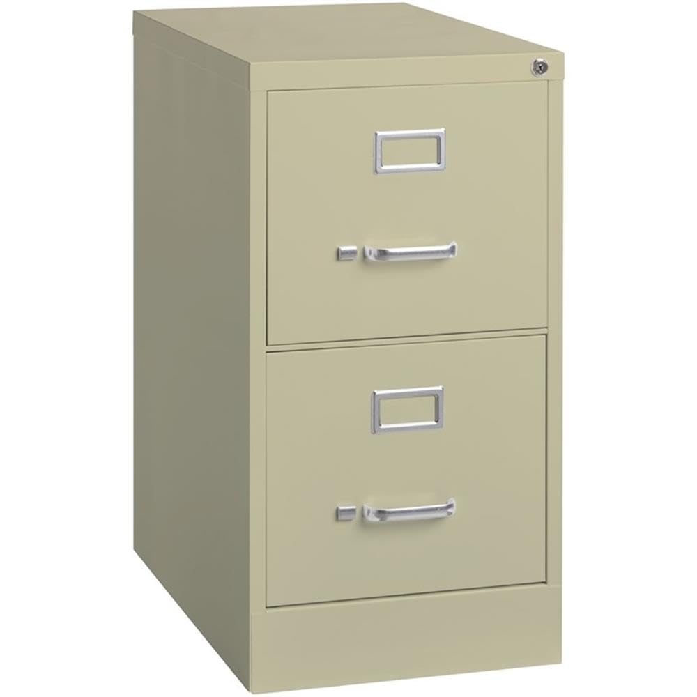 Scranton & Co 22" 4-Drawer Metal Letter Width Vertical Filing Cabinet in Beige, Lockable, Sturdy Steel Construction, Office or Home Use, Durable Letter Size File Storage