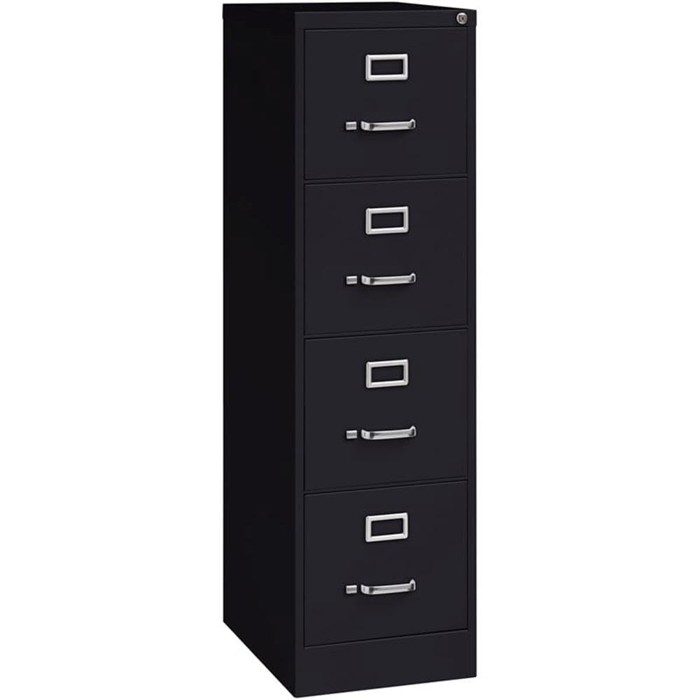Scranton & Co 22" 4-Drawer Metal Letter Width Vertical Filing Cabinet in Beige, Lockable, Sturdy Steel Construction, Office or Home Use, Durable Letter Size File Storage