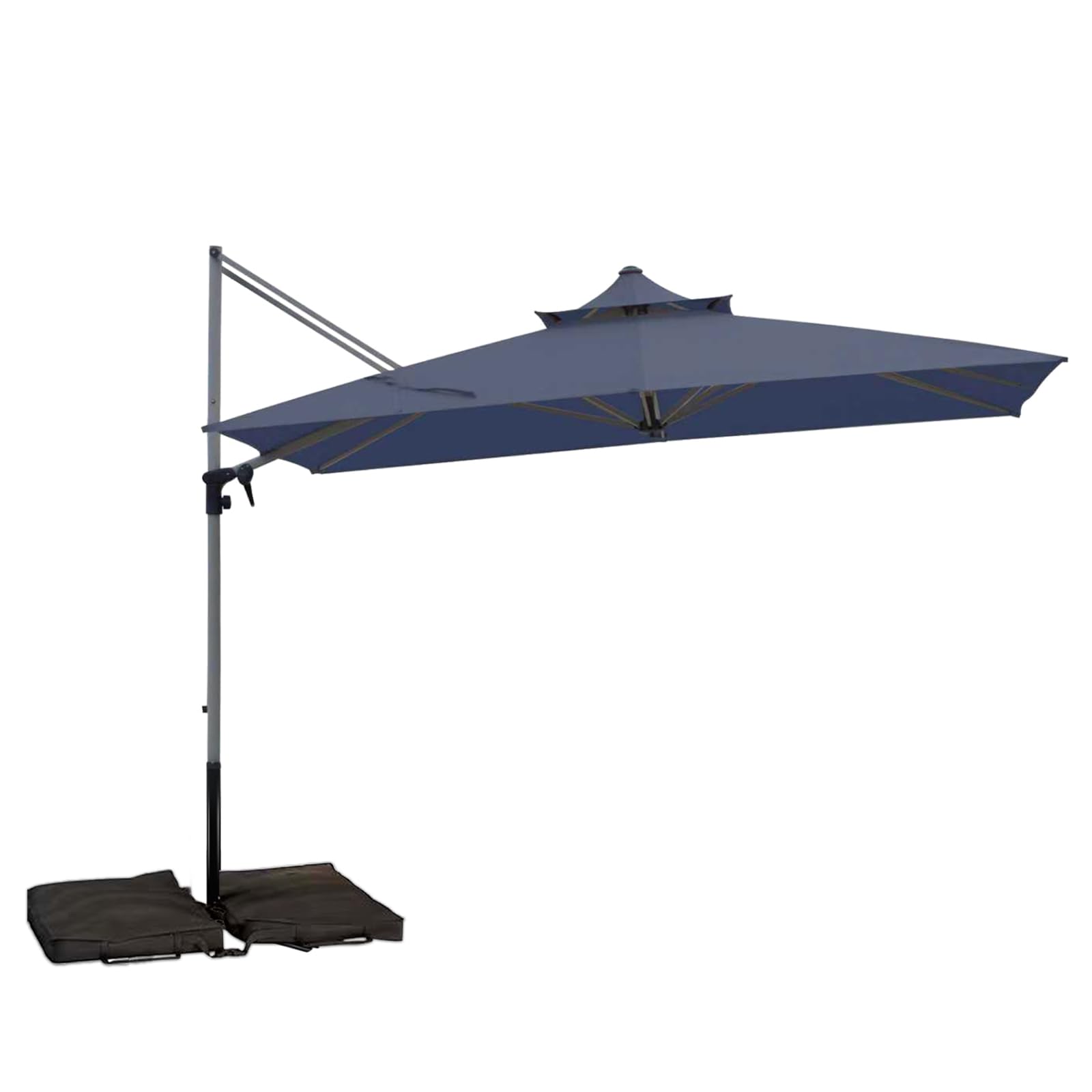 Patio Umbrella, Rectangle Outdoor Cantilever Umbrella, Aluminum Offset Umbrella with Champagne Frame for Pool Deck Garden Outdoor shade for Garden Deck Pool Patio, Beige(Weighted Base Not Include)