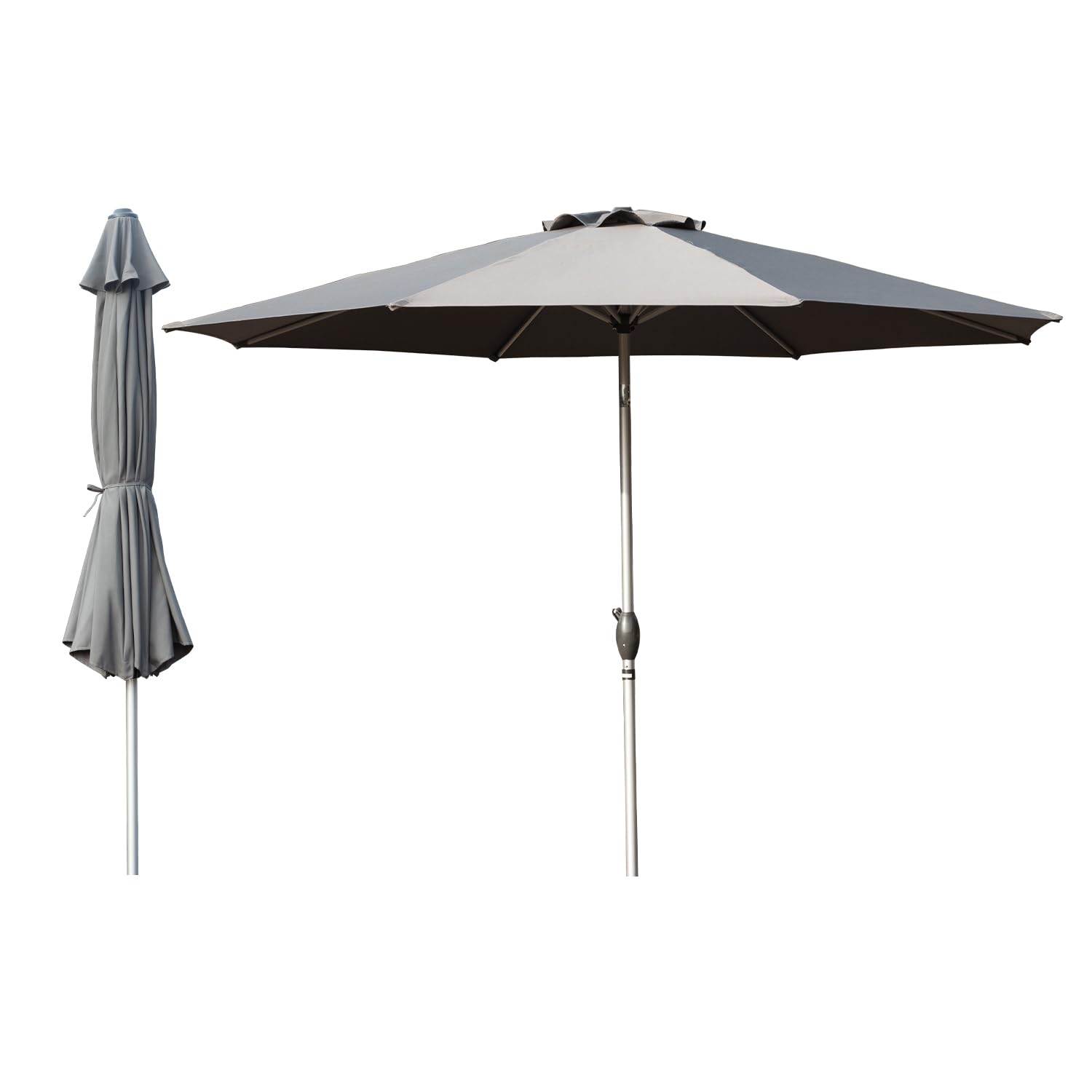 Domi 7.5FT Patio Umbrella Outdoor Market Umbrella with Silver Aluminum Pole, UV Resistant Canopy, Wind Vent, Tilt & Crank System, Perfect for Patio, Garden, Deck, Pool, Outdoor Dining, Navy Blue