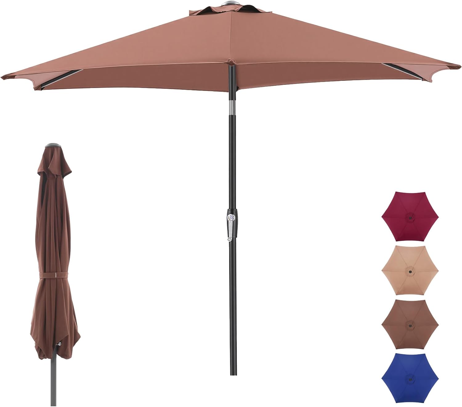 NEWBULIG Patio Umbrella, Outdoor Table Umbrellas with Push Button Tilt and Crank, Sturdy Ribs, Waterproof, UV Protection and Fade Resistant, for Pool, Garden, Market, Backyard