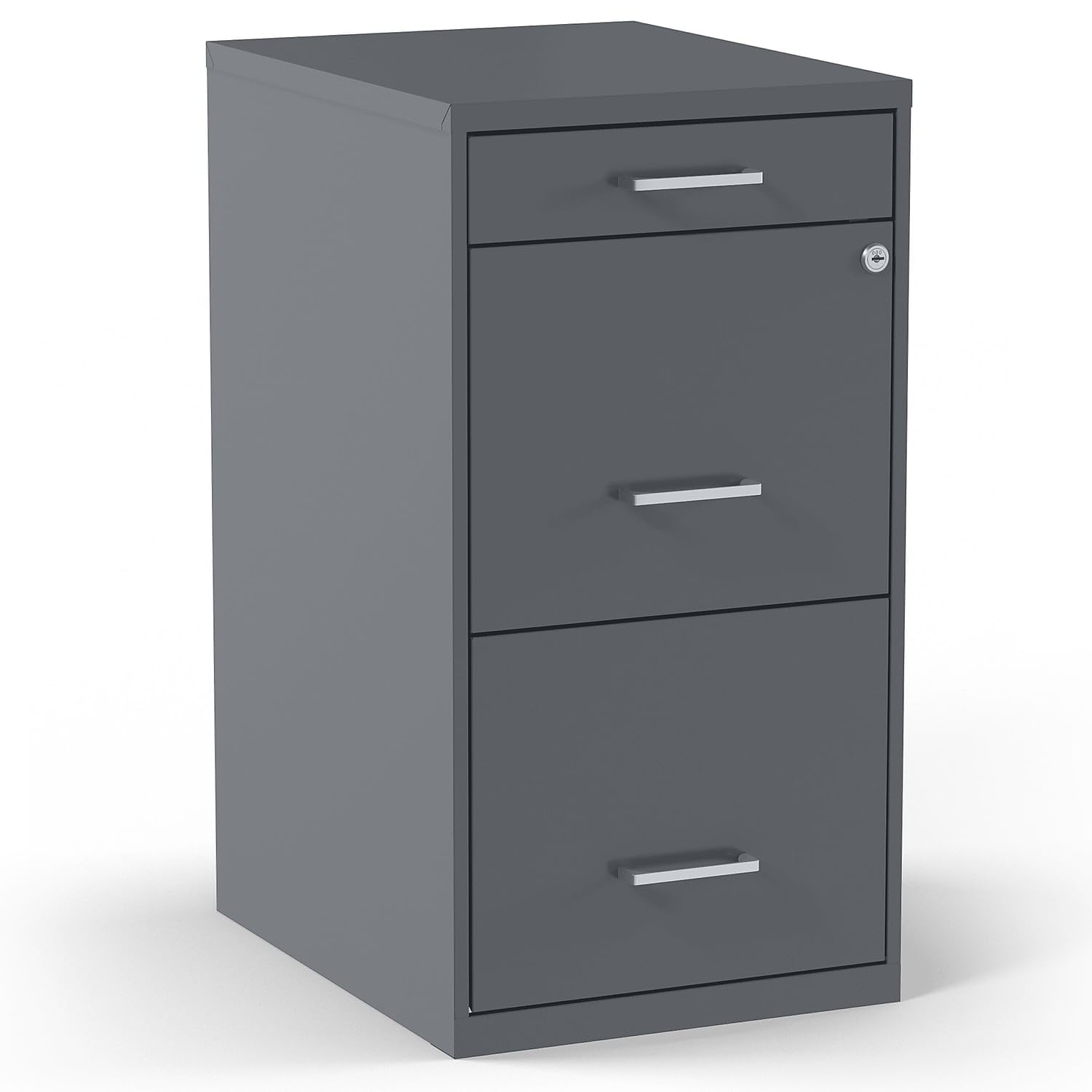 Staples 3-Drawer Vertical File Cabinet, Letter Size Documents, Lockable & Mobile, 18.9" D x 14.3" W x 26.9" H, White