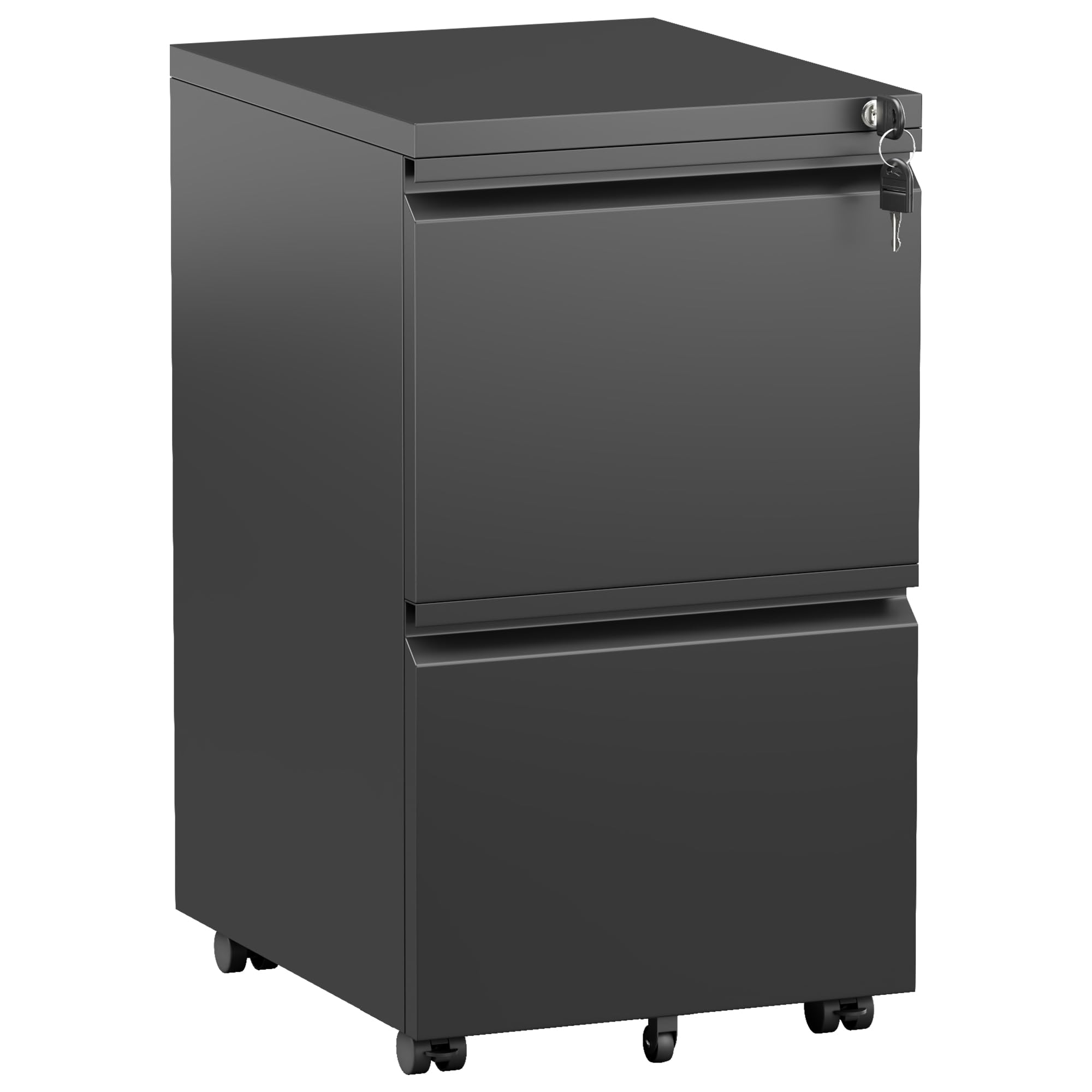Bonusall 【Fully Assembled 3 Drawer White File Cabinet, Fully Assembled Metal Rolling Filing Cabinet with Lock, Under Desk Drawer Filing Cabinets for Home Office Fit A4/Letter/Legal