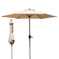 Domi 7.5FT Patio Umbrella Outdoor Market Umbrella with Silver Aluminum Pole, UV Resistant Canopy, Wind Vent, Tilt & Crank System, Perfect for Patio, Garden, Deck, Pool, Outdoor Dining, Navy Blue
