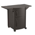 Suncast Outdoor Grilling Prep Station Table with Storage, Taupe/Brown