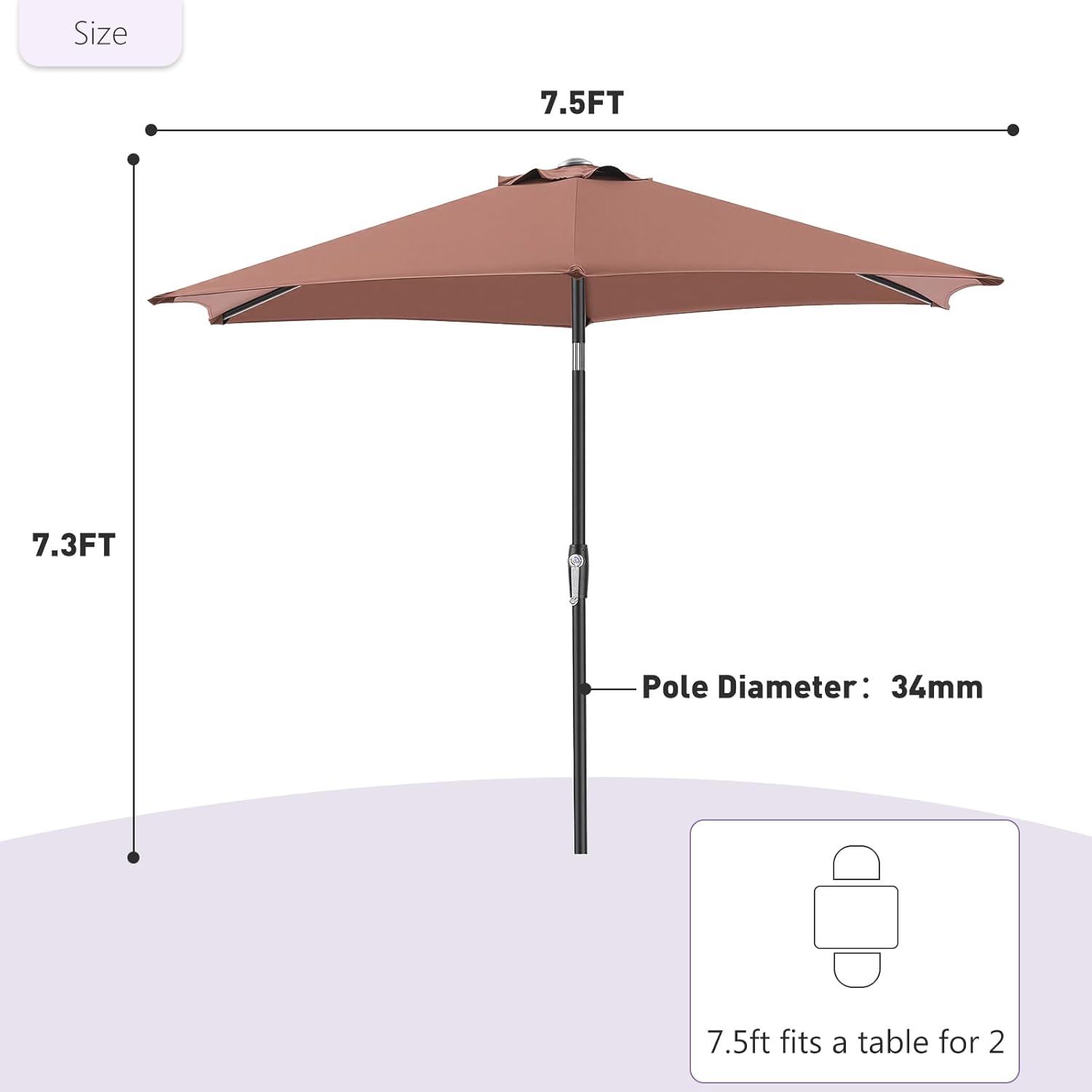 NEWBULIG Patio Umbrella, Outdoor Table Umbrellas with Push Button Tilt and Crank, Sturdy Ribs, Waterproof, UV Protection and Fade Resistant, for Pool, Garden, Market, Backyard