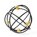 5.75" Gold Decorative Sphere, Metal Geometric Tabletop Decoration, Abstract Gold Decorative Ball, 3D Tabletop Sculpture for Home Metal Sphere Decor