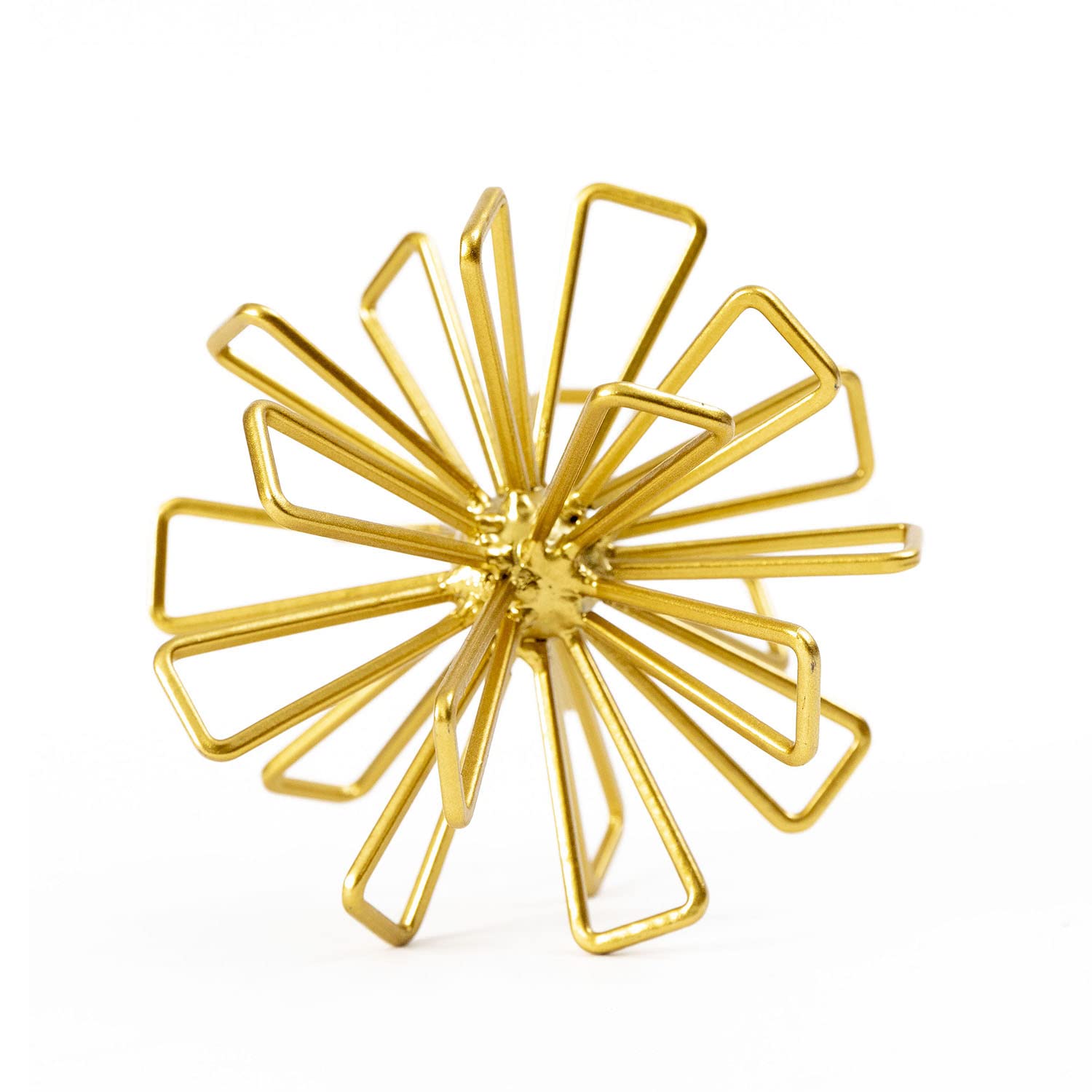 5.75" Gold Decorative Sphere, Metal Geometric Tabletop Decoration, Abstract Gold Decorative Ball, 3D Tabletop Sculpture for Home Metal Sphere Decor