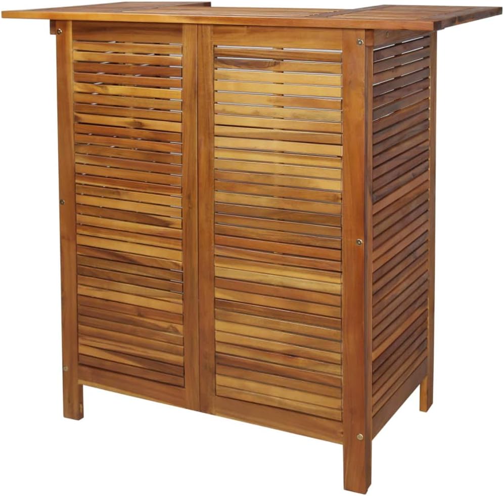 vidaXL Solid Acacia Wood Bar Table, Bistro Table, Garden Furniture
