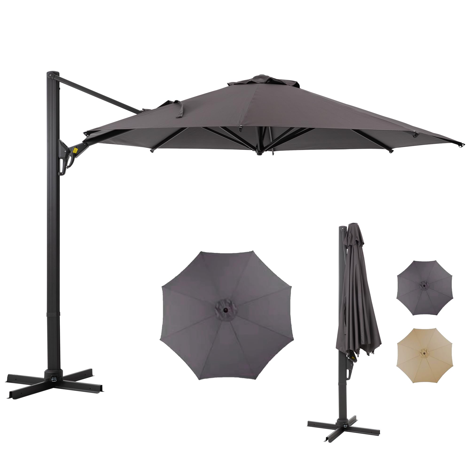 SUNVIVI OUTDOOR Outdoor Patio Umbrella, Patio Umbrella, Market Umbrella, Large Outdoor Umbrella, Metal Pole Umbrella with Push Button Tilt and Crank, Polyester Canopy