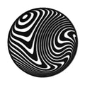 Abstract Optical Illusion Sphere Metal Wall Art Metal Outdoor Decor Metal Signs Modern Minimalist Aesthetic Wall Decor Stunning Geometric Home Decoration for Living Room Office Bedroom (Black,16inch)