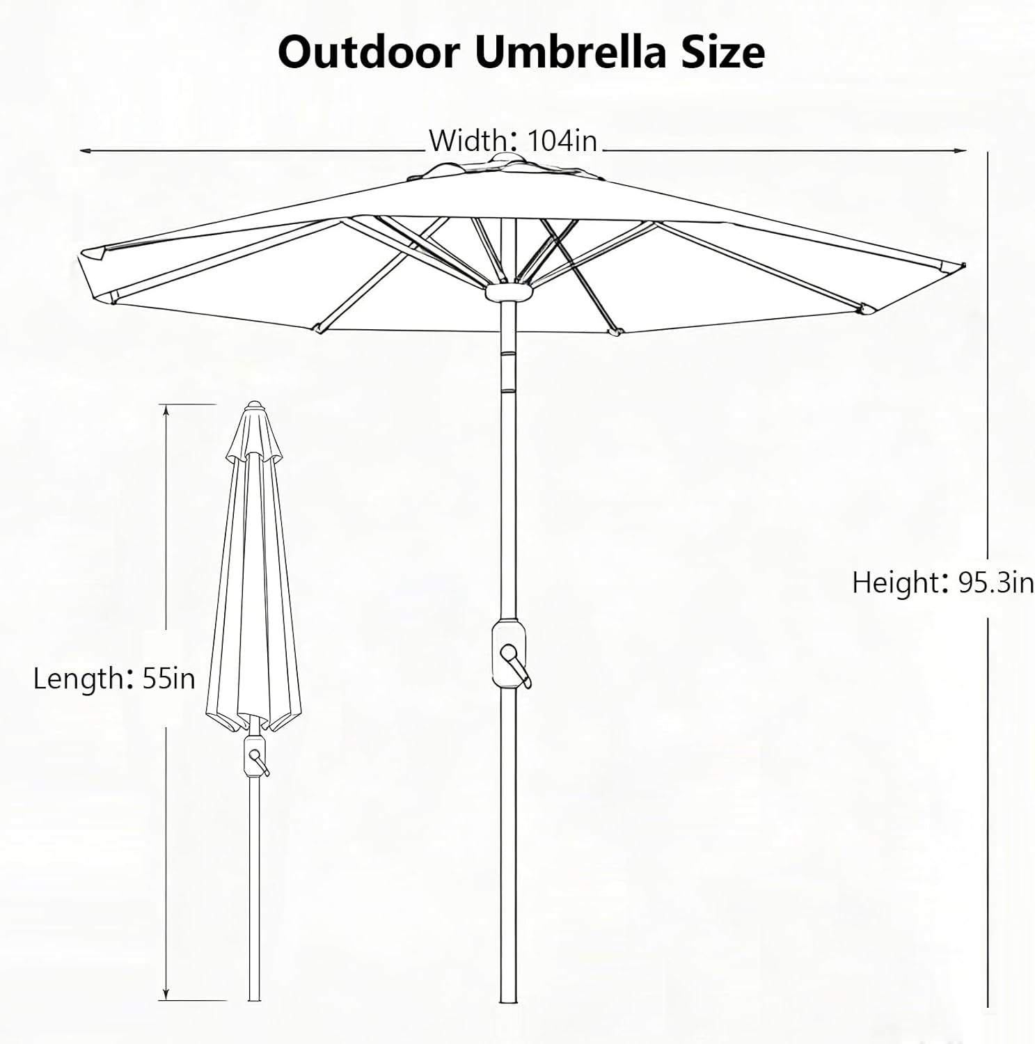 9FT Patio Umbrella - Wind Resistant Outdoor Market Umbrella with Waterproof 180G PG Fabric, UPF 50+ Sun Protection, Heavy Duty Aluminum Pole for Garden, Beach, Deck, Backyard, Red