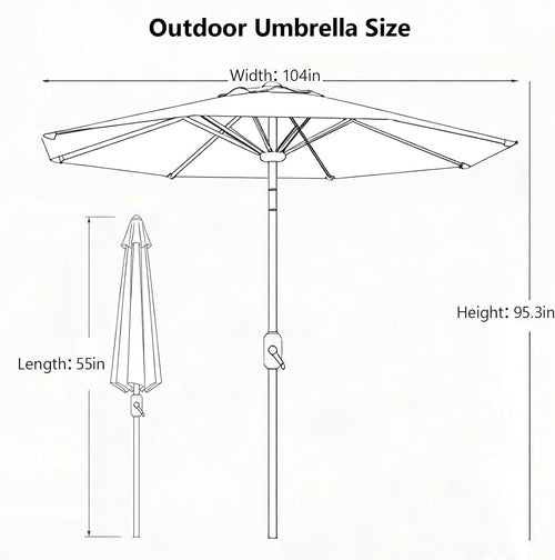 9FT Patio Umbrella - Wind Resistant Outdoor Market Umbrella with Waterproof 180G PG Fabric, UPF 50+ Sun Protection, Heavy Duty Aluminum Pole for Garden, Beach, Deck, Backyard, Red