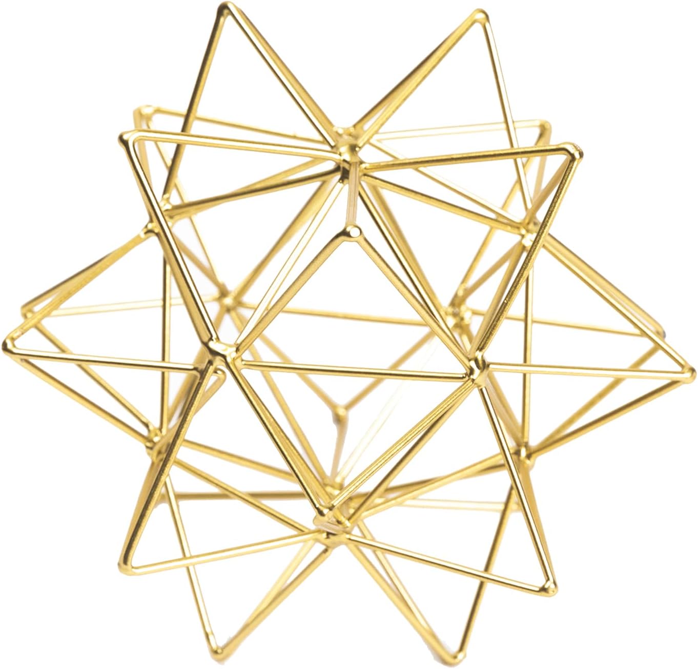 5.75" Gold Decorative Sphere, Metal Geometric Tabletop Decoration, Abstract Gold Decorative Ball, 3D Tabletop Sculpture for Home Metal Sphere Decor