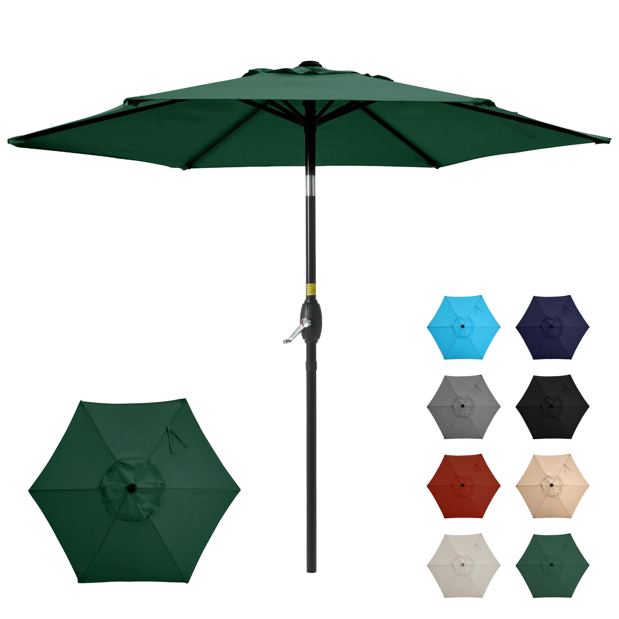 SUNVIVI OUTDOOR Outdoor Patio Umbrella, Patio Umbrella, Market Umbrella, Large Outdoor Umbrella, Metal Pole Umbrella with Push Button Tilt and Crank, Polyester Canopy