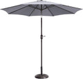 Pure Garden 9' Outdoor Patio Umbrella with 8 Ribs, Aluminum Pole and Push Button Tilt, Fade Resistant Market Umbrella (Gray)