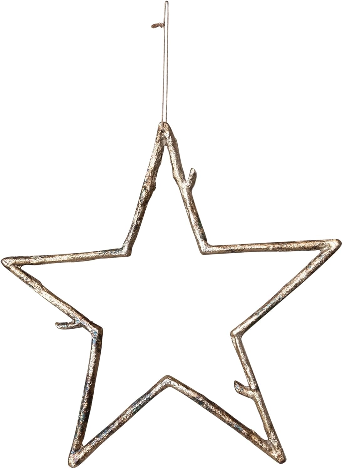 Creative Co-Op Metal Twig Star Ornament, Antique Gold Finish