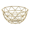 IBWell Geometric Metal Wire Fruit Bowl, Iron Arts Fruit Storage Baskets (Gold, Normal)