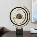 homary Modern Gold Geometric Sculpture with Crystal Base, 3D Metal Ornament Figurine, Abstract Luxury Decor Art for Living Room, Office, or Table Centerpiece
