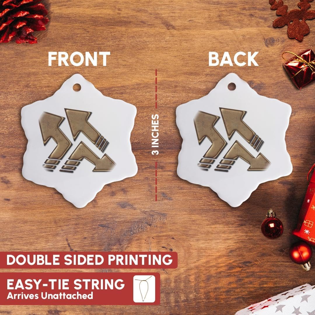 3dRose Three Arrows in Rusted Metal Effect Snowflake Ornament