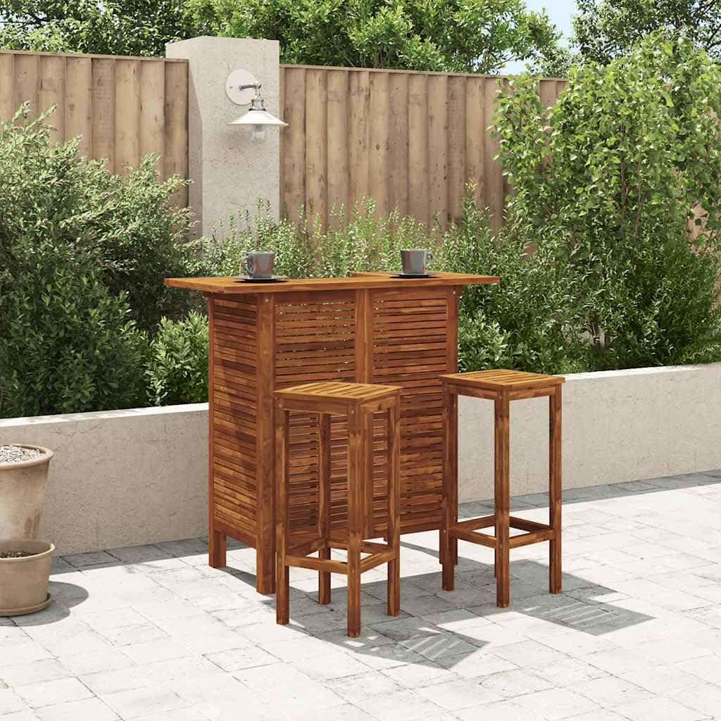vidaXL Solid Acacia Wood Bar Table, Bistro Table, Garden Furniture