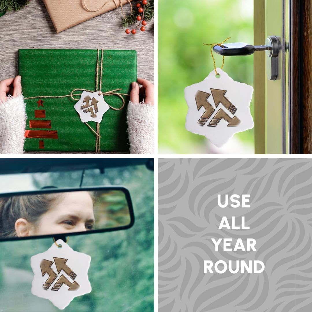 3dRose Three Arrows in Rusted Metal Effect Snowflake Ornament
