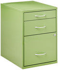 OSP Home Furnishings HPB Heavy Duty 3-Drawer Metal File Cabinet for Standard Files and Office Supplies, Green Finish