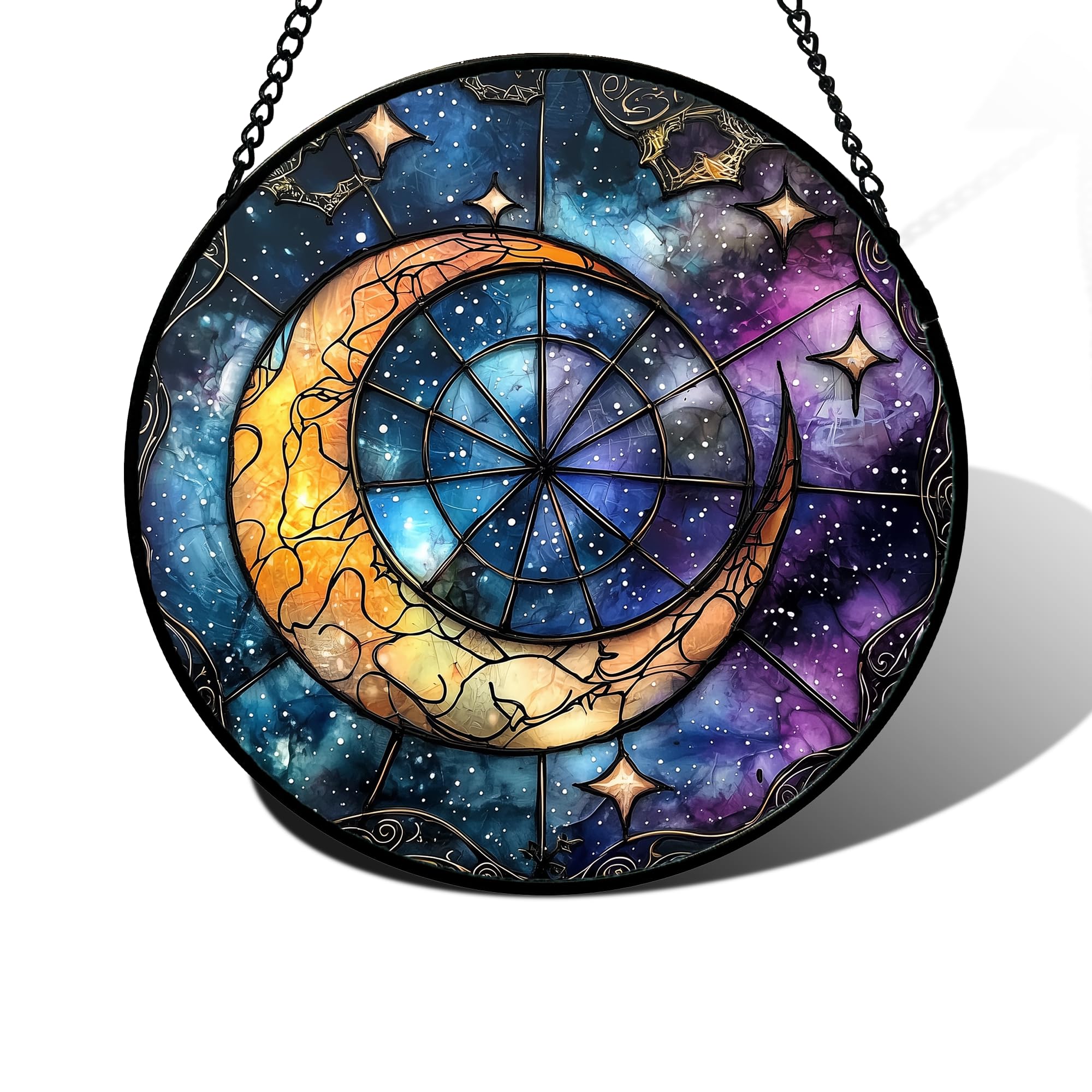 DASTOLL Stained Glass Window Hanging, Hydrangea Flowers Sun Catchers Diamond Glass Panel Hangings Plant Suncatcher Decor for Birthday for Women, Men, Wife, Aunt, and Mom 6.3 in