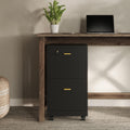 Lavish Home 2 Drawer File Cabinet - Filing Cabinet with Lock - Rolling File Cabinet for Under Desk Storage - Wood Filing Cabinet for Home or Office Organization (White)
