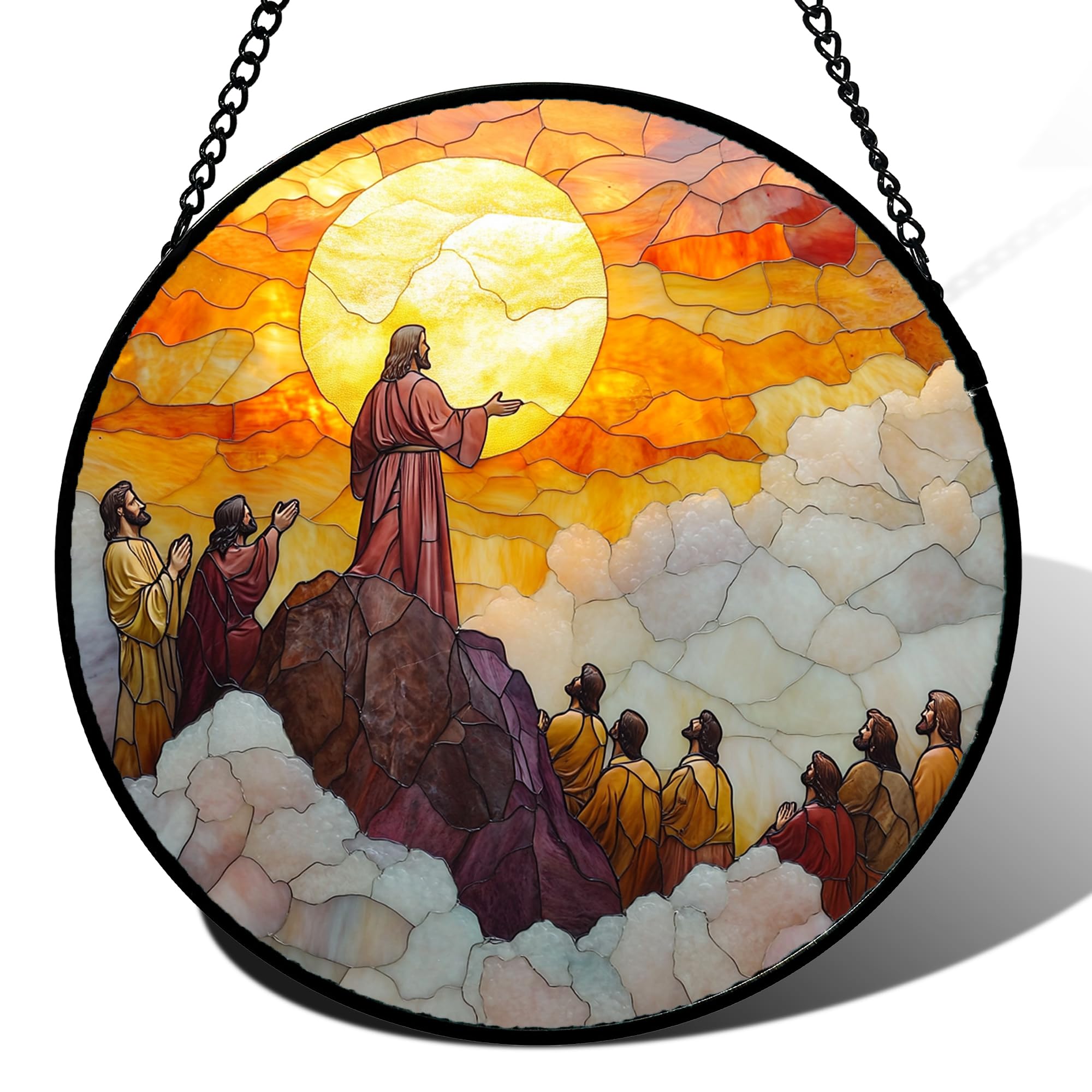DASTOLL Stained Glass Window Hanging, Hydrangea Flowers Sun Catchers Diamond Glass Panel Hangings Plant Suncatcher Decor for Birthday for Women, Men, Wife, Aunt, and Mom 6.3 in