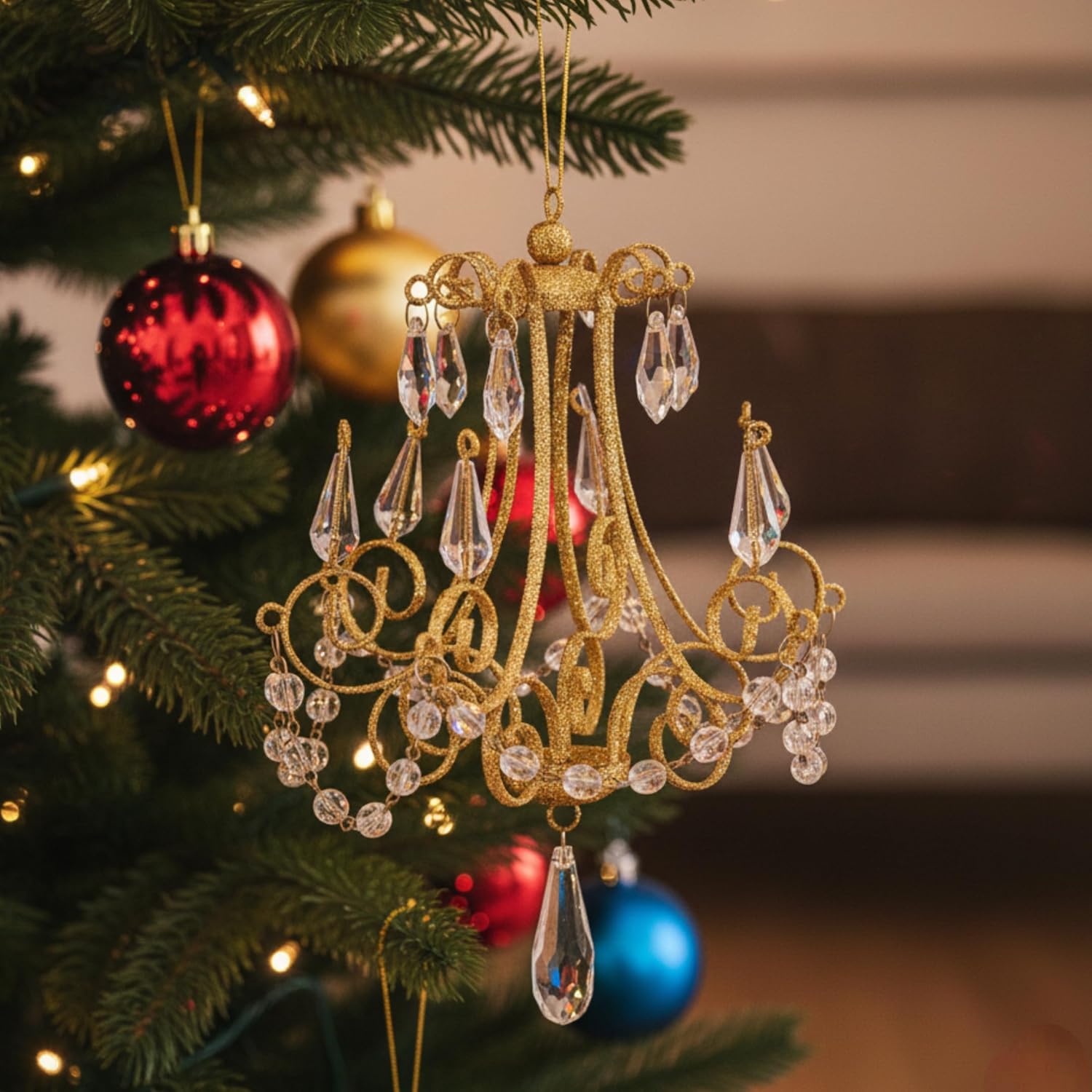 Kurt Adler Gold Metal Chandelier Ornament