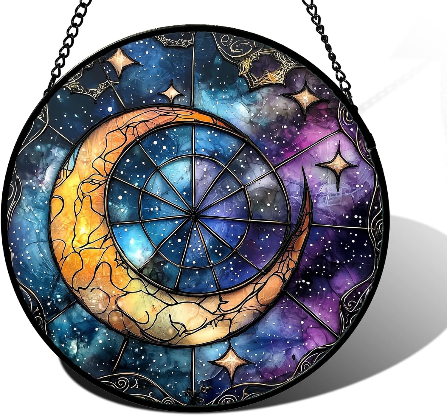 DASTOLL Stained Glass Window Hanging, Hydrangea Flowers Sun Catchers Diamond Glass Panel Hangings Plant Suncatcher Decor for Birthday for Women, Men, Wife, Aunt, and Mom 6.3 in